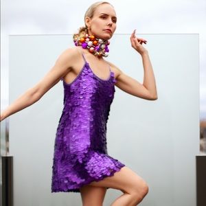 Metallic Sequin mini dress